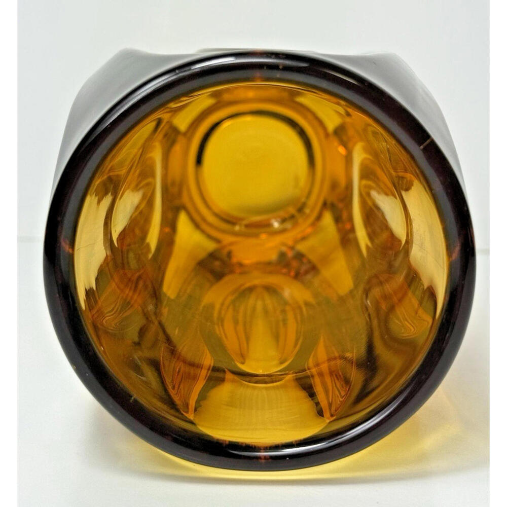 SKLO Vase Amber Yellow Glass Bullet Lens 8"H Czech 60s Mid Mod MCM Hand Blown - Picture 12 of 15